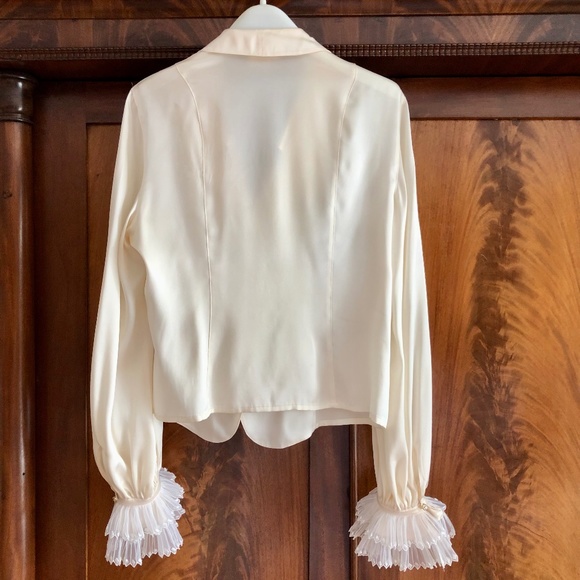 Escada white evening silk blouse - Picture 4 of 6
